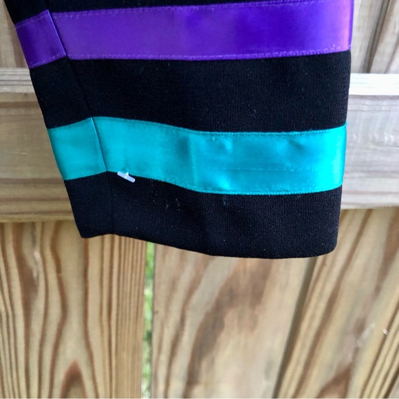 Vintage 80’s Maggy London Petites Striped Ribbon Cropped Blazer Sz. 6 - Picture 10 of 13